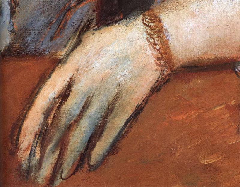 Edgar Degas Detail  of Portrait of Miss Lu oil painting image